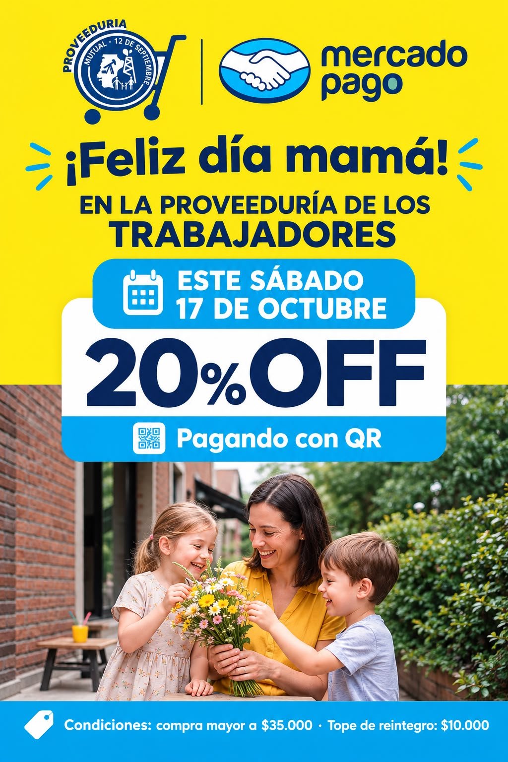 ¡ESTE SÁBADO FESTEJAMOS A MAMÁ CUIDANDO EL BOLSILLO! APROVECHÁ EL 20% DE DESCUENTO EXCLUSIVO EN LA PROVEE